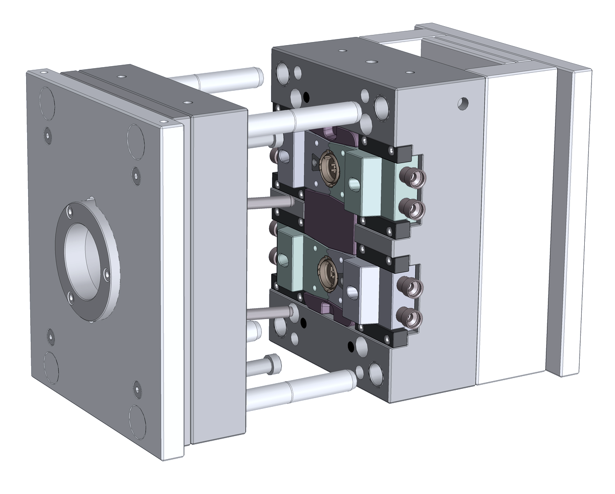 MOLDE DOS CAVIDADES CONECTOR abierto