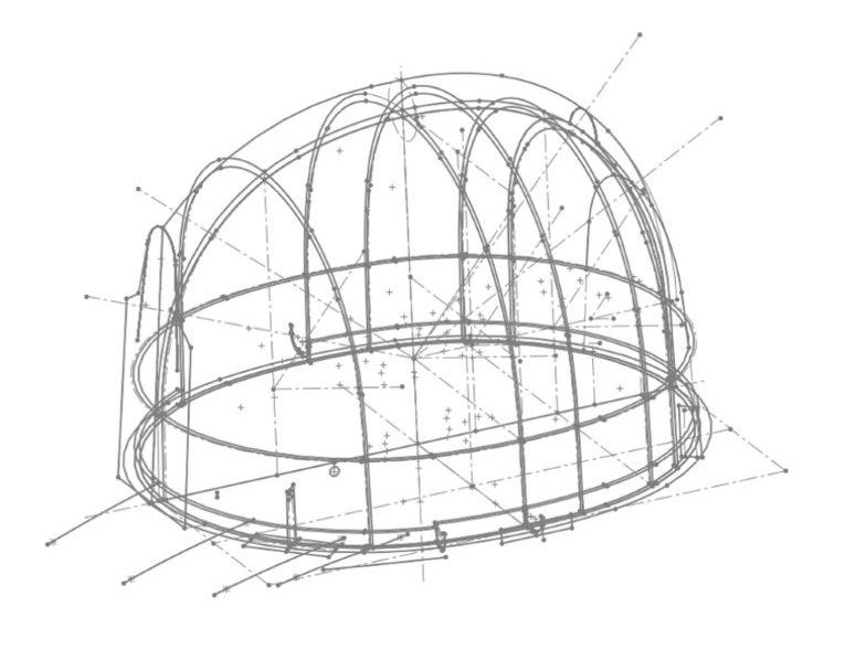 Esquisse filaire d’un casque de chantier