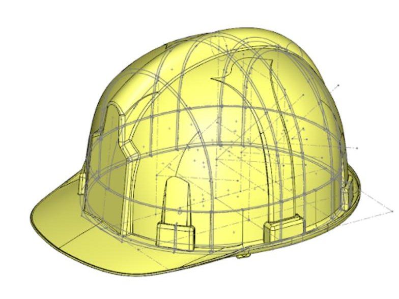 Conception 3D du casque de chantier