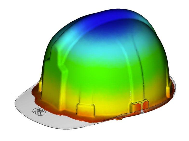 Simulation d’injection du casque de chantier