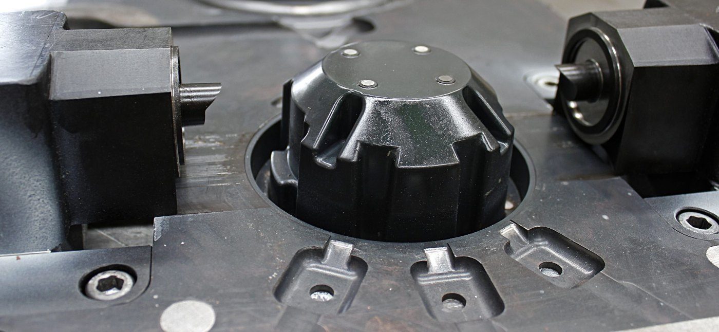 Détail de l’empreinte d’un moule pour aluminium et zamak
