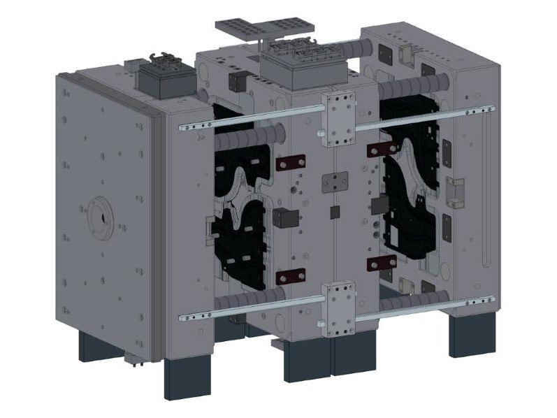 Molde sándwich de cuatro cavidades, underbody panel