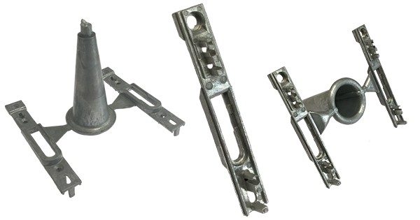 Trois pièces en zamak injecté
